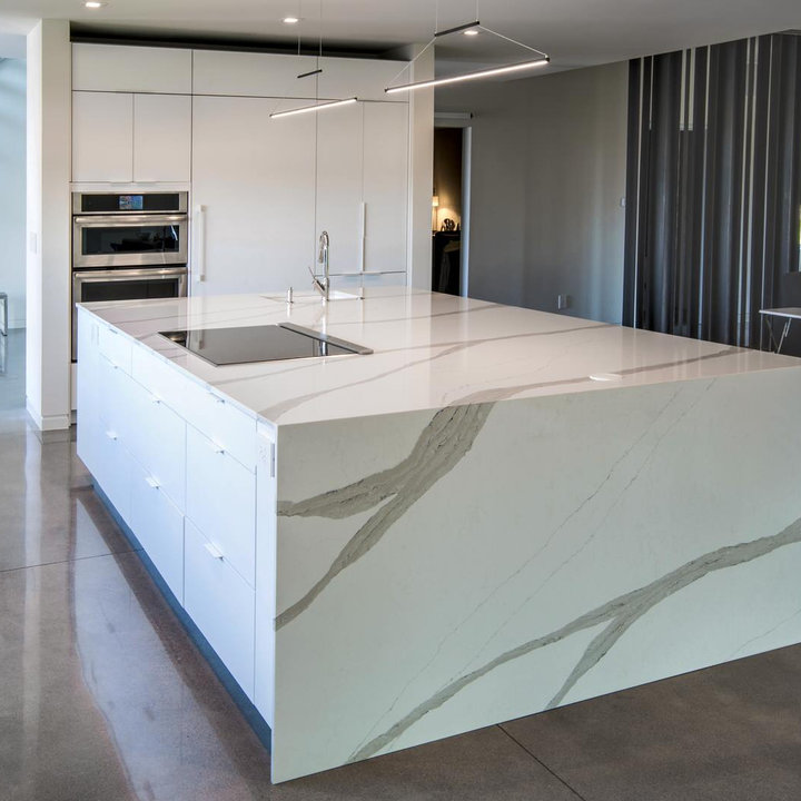 Quartz Waterfall Kitchen Island Photos & Ideas Houzz