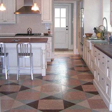 Quilt style Globus Cork Floor in Kitchen Renovation