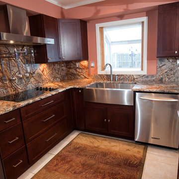 Rainforest Brown Granite Kitchen in Bowie, MD