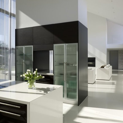 Trendy open concept kitchen photo in Omaha