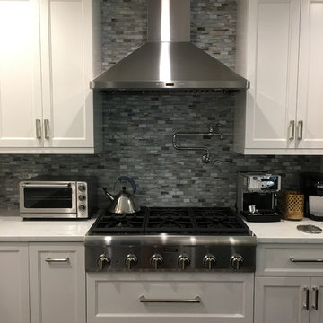 Range top with stainless hood