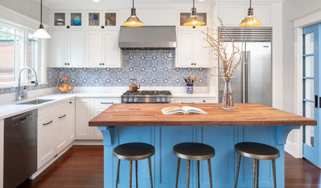 6 Beautiful Blue-and-Wood Kitchens