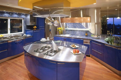 Inspiration for a large contemporary u-shaped enclosed kitchen in Edinburgh with granite worktops.