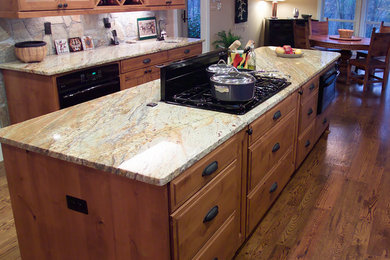 Reclaimed Hardwood Floors in Traditional Kitchen