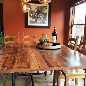 Reclaimed Wood Table with Pipe Legs