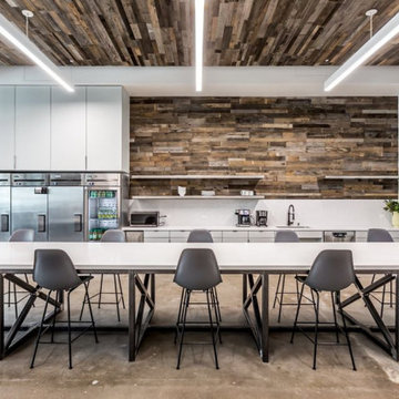 Reclaimed wood wall and ceiling