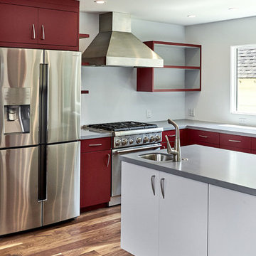 Red and Gray Kitchen