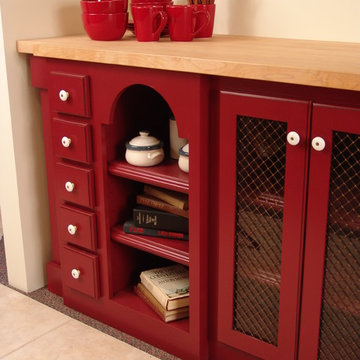Red Base Cabinet- Sturgeon Bay Display