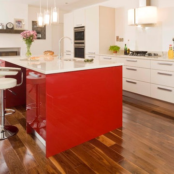 Red/ cream glossy Kitchen
