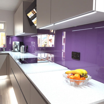 Red Lilac Glass Splashback