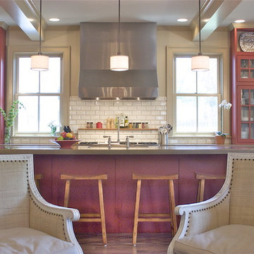 Red Painted Kitchen