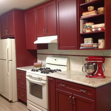 red retro kitchen