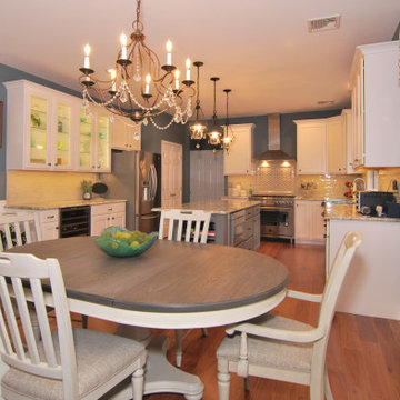 Refaced Gray & White Expansive Kitchen