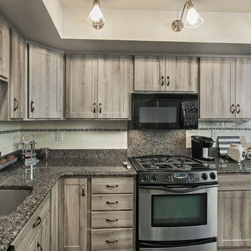 Refacing Kitchen in Barnwood Saves Granite