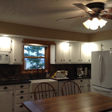 Refinished Cabinets in country style kitchen