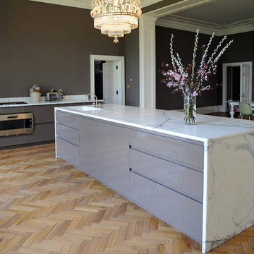 Regency House Contemporary Kitchen with Parquet Floor