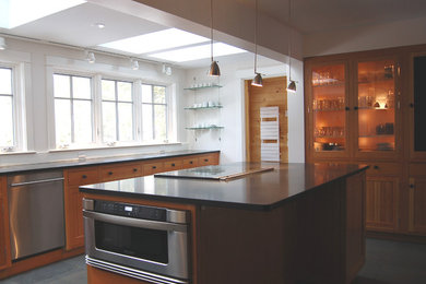 Example of a trendy kitchen design in Portland Maine