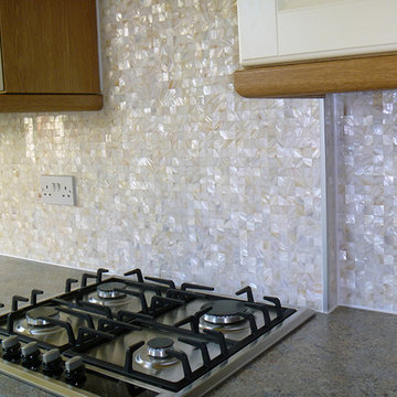 Residential Kitchen Project - Natural White Seamless Freshwater Mother Of Pearl