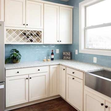 Ridgeview Kitchen with blue tiled wall