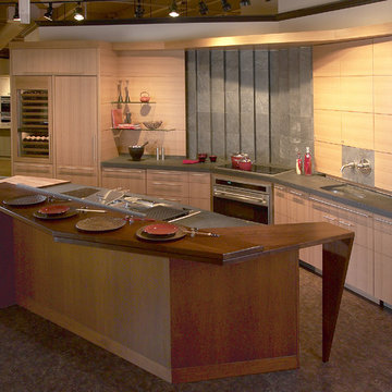 Rift Cut White Oak kitchen with Black Walnut Island