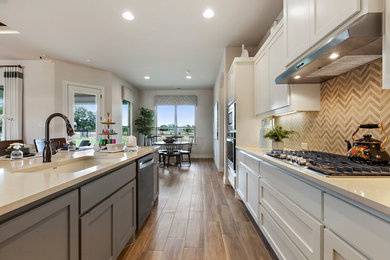 Example of an arts and crafts kitchen design in Austin