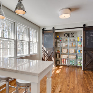 Inspiration for a cottage medium tone wood floor kitchen remodel in DC Metro