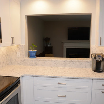 Rockville, MD All White Quartz Condo Kitchen Countertops