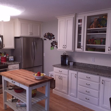 Roswell Kitchen Remodel, White Contemporary Shaker & Beadboard