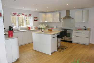 Contemporary kitchen in Gloucestershire.
