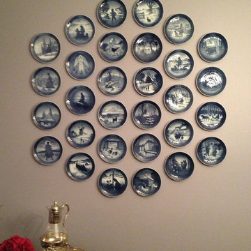 Royal Copenhagen Plate Collection displayed decoratively