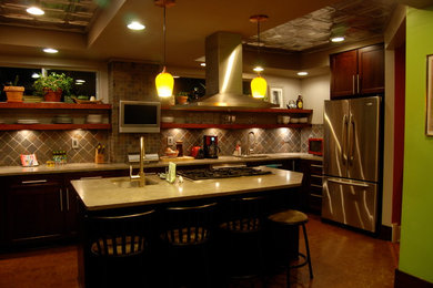 Transitional kitchen photo in Detroit
