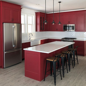 Ruby Red lakeside kitchen