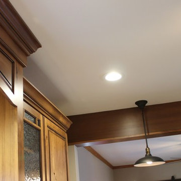 Rural Kewanee Kitchen Remodel With Rustic Beech Cabinets and White Sand Granite