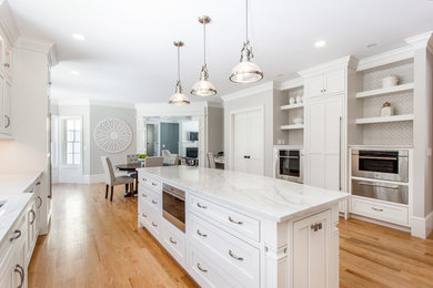 Example of a country kitchen design in Boston