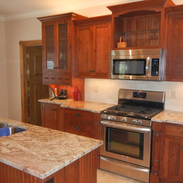 Rustic Cherry Kitchen and Bath Custom Cabinetry Remodel