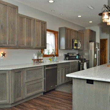 Rustic Grey Hickory Kitchen. Haas Signature Collection