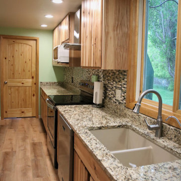 Rustic Hickory Cabinets Newly Remodeled Kitchen