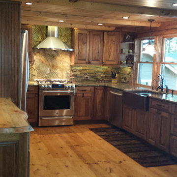Rustic Hickory with Rainforest Granite