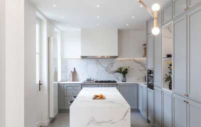 5 Gorgeous Kitchens With Marbleized Engineered Stone