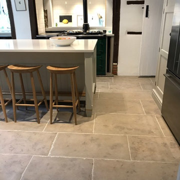 Rustic Luberon limestone for kitchen floor