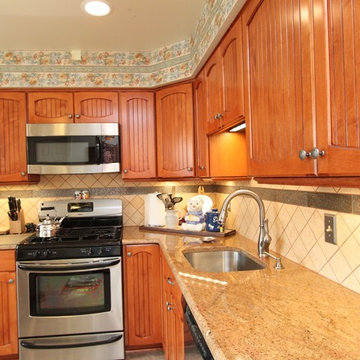 Rustic Maple Kitchen with Custom Made Cabinet Doors and Granite Counters