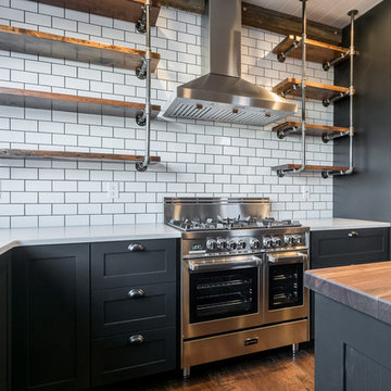 Rustic Modern Brick accents with reclaimed wood