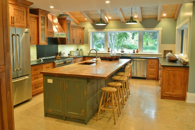 Rustic Pine/Antique Teal-Grey/Copper Kitchen!