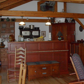 Rustic Timber framed Greatroom Kitchen
