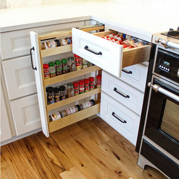 White and Gray Kitchen with Massive Storage Solutions