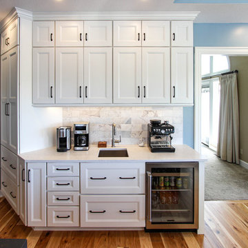 White and Gray Kitchen with Massive Storage Solutions