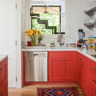 75 Beautiful L Shaped Kitchen With Red Cabinets Pictures Ideas November 2020 Houzz