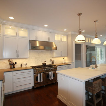 Sagaponack NY Hamptons Contemporary Kitchen - White Painted Maple - Stacked C