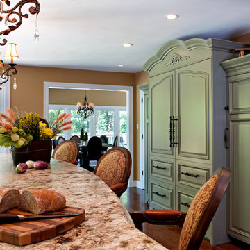 Sage Green Kitchen and Granite Countertops Renovation St. Louis, MO