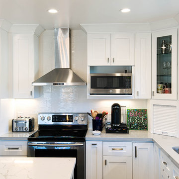 San Jose White Shaker Kitchen Remodel- semi custom cabinets, quartz counter tops
